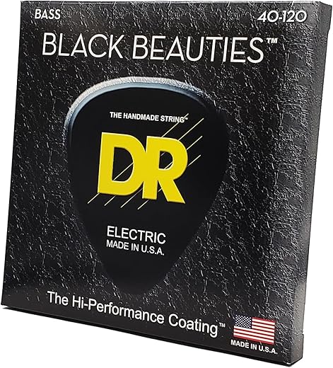 DR Strings Black Beauties Bass Guitar Strings BKB5-40