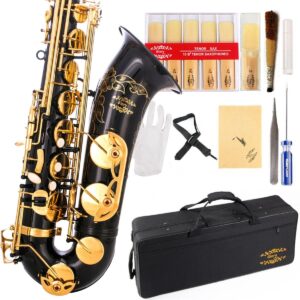 GLORY Black/Gold B Flat Tenor Saxophone With Case