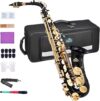 EASTROCK Black/Golden Alto Saxophone E Flat Sax Full Kit