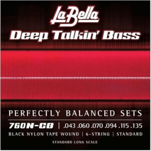 La Bella Black Nylon Tape Wound Bass Strings
