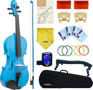 CRAFTEEM Blue 1/4 Fiddle Violin Outfit