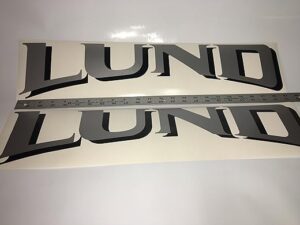 Lund Boat Decals Set, Silver Black Shadowed