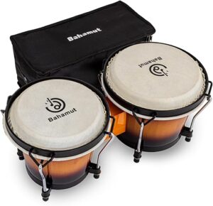 BAHAMUT Bongo Drum Set, 6"+7" Wooden Bongos