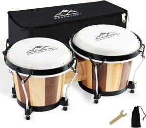 EASTROCK Bongo Drum Set With Bag And Wrench