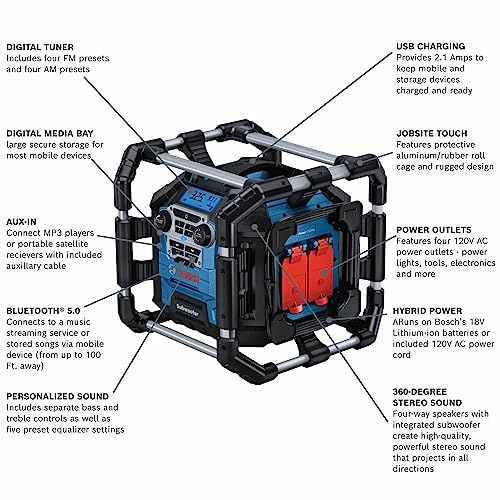 Bosch GPB18V-5CN 18V Jobsite Radio With Bluetooth - Image 2