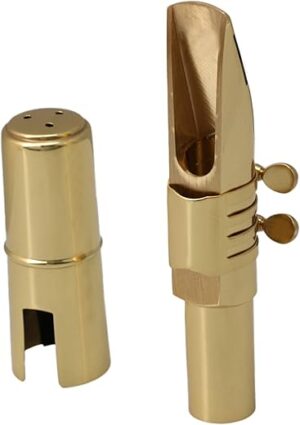 Yibuy Brass Baritone Sax Mouthpiece #6 Golden