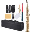 Taruor Brass Straight Soprano Saxophone With Case