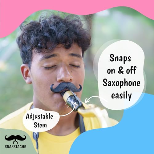 Brasstache Clip-on Mustache For Tenor/Bari Saxophone - Image 3