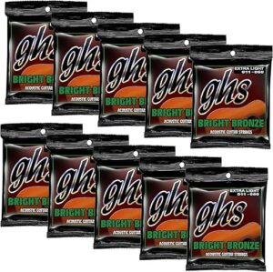 GHS Strings Bright Bronze Acoustic Guitar Strings, BB20X-10