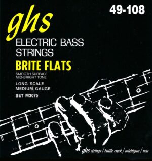 GHS Strings Brite Flats Bass Guitar Strings, GHS 3075 M