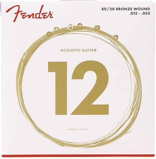 Fender Bronze Acoustic Guitar Strings, 70L .012-.052