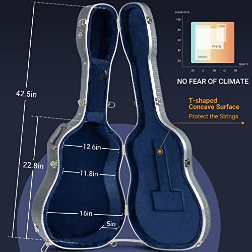 CAHAYA Acoustic Guitar Hard Case 41 Inch Navy CY0247 - Image 3