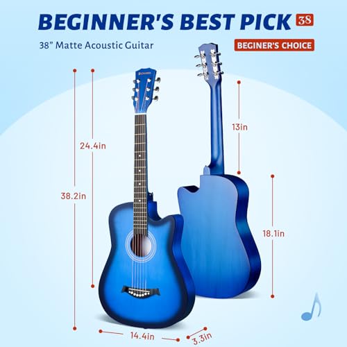 CAHAYA Acoustic Guitar Starter Kit, 38 Inch - Image 5