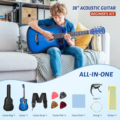 CAHAYA Acoustic Guitar Starter Kit, 38 Inch - Image 2