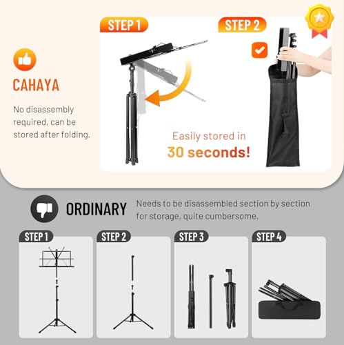 CAHAYA Dual Use Extra Stable Folding Music Stand - Image 3