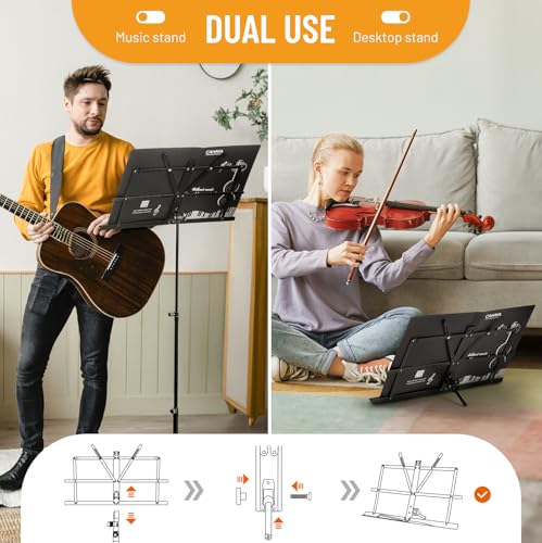 CAHAYA Dual Use Extra Stable Folding Music Stand - Image 2