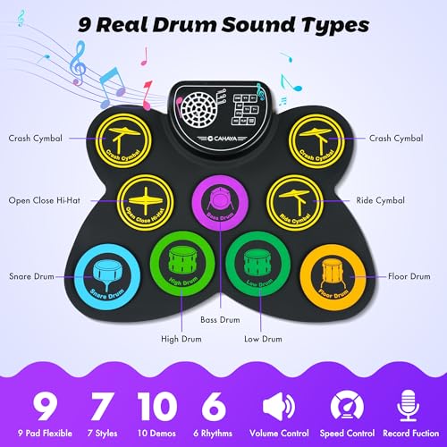 CAHAYA Electronic Drum Pad Set: Foldable 9-Pad With Speaker - Image 3