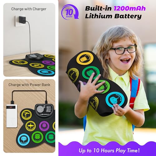 CAHAYA Electronic Drum Pad Set: Foldable 9-Pad With Speaker - Image 5