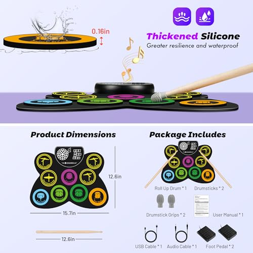 CAHAYA Electronic Drum Pad Set: Foldable 9-Pad With Speaker - Image 2