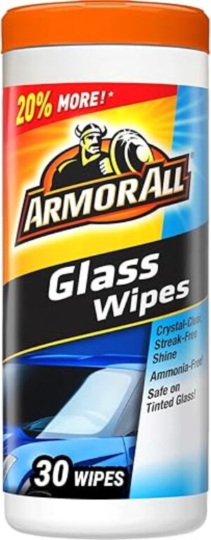 Armor All Car Glass Wipes, Auto Glass Cleaner, 30 Count
