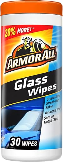 Armor All Car Glass Wipes, Auto Glass Cleaner, 30 Count