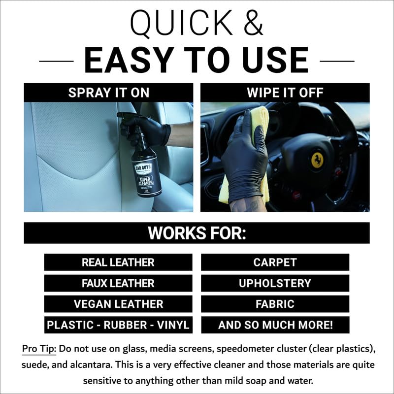 CAR GUYS Super Cleaner | Car Interior & Upholstery Stain Remover | 18 Oz Kit - Image 3