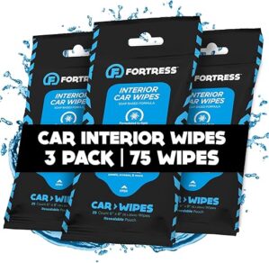 Fortress Car Interior Wipes (25 ct, Pack of 3)