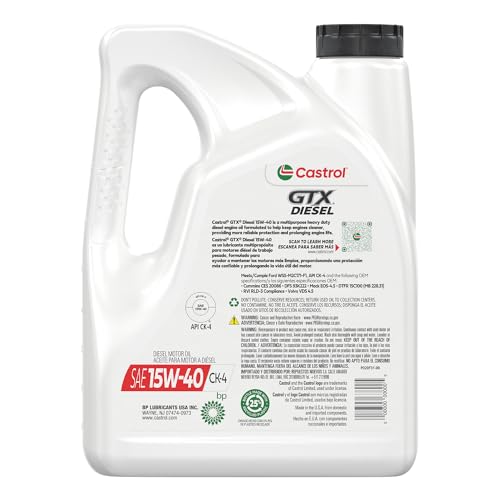 Castrol GTX CK-4 Diesel Motor Oil, 15W-40 - Image 3