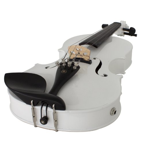 Cecilio CVNAE-White Ebony Acoustic/Electric Violin - Image 3