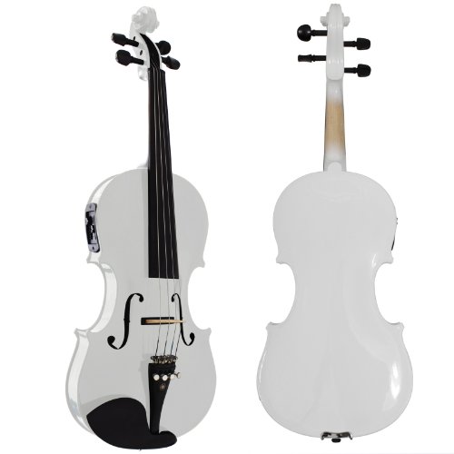 Cecilio CVNAE-White Ebony Acoustic/Electric Violin - Image 2