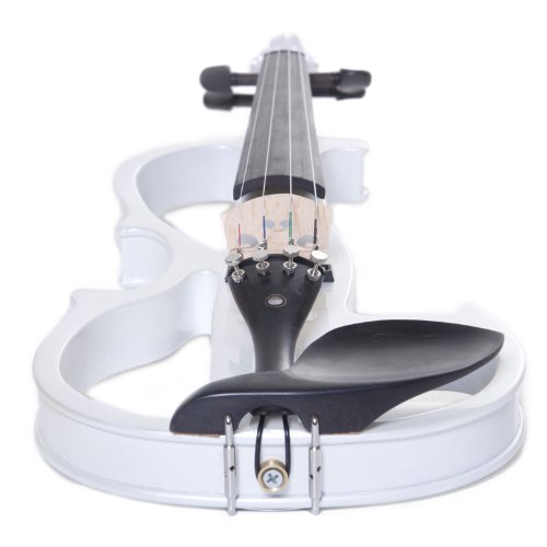 Cecilio Left-Handed Solid Wood Pearl White Electric Violin - Image 3