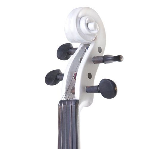 Cecilio Left-Handed Solid Wood Pearl White Electric Violin - Image 5