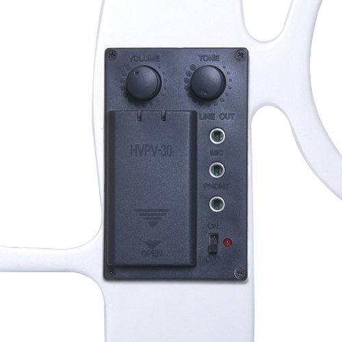 Cecilio Left-Handed Solid Wood Pearl White Electric Violin - Image 2