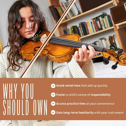 Cecilio Solidwood Ebony Fitted Violin, 4/4 Size - Image 5