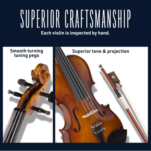 Cecilio Solidwood Left-Handed Violin, 4/4 Size - Image 3