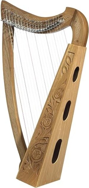Design Toscano Celtic Knot Walnut Heather Harp, 35 Inch