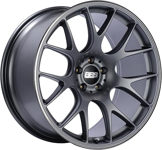 BBS CH-R Titanium Wheel With Polished Rim (19x8.5"/5x130mm, +51mm Offset)