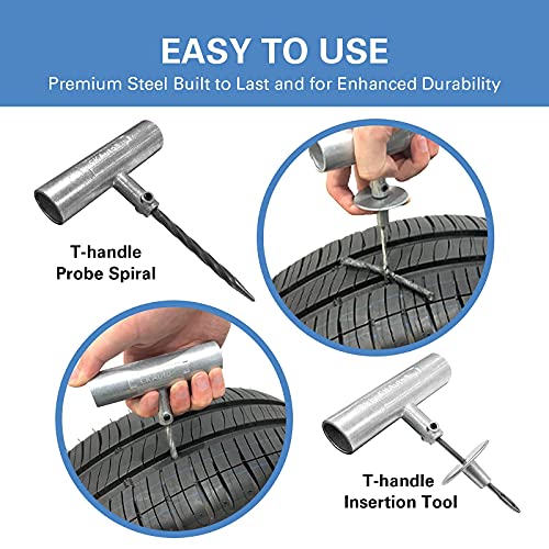 CKAuto Universal Tire Repair Kit, Heavy Duty Tool Kit - Image 4