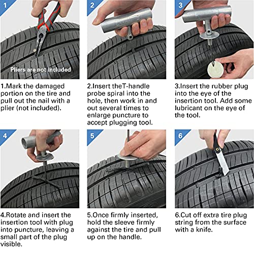 CKAuto Universal Tire Repair Kit, Heavy Duty Tool Kit - Image 5