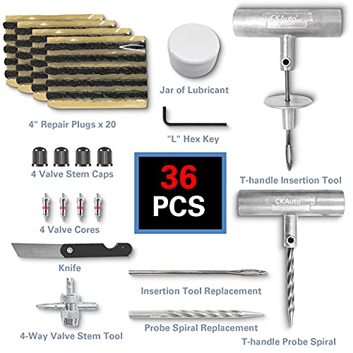 CKAuto Universal Tire Repair Kit, Heavy Duty Tool Kit - Image 2