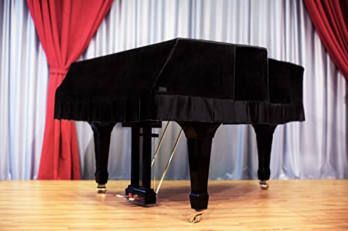 Clairevoire Classic Velvet Grand Piano Cover, Charcoal Black - Image 5