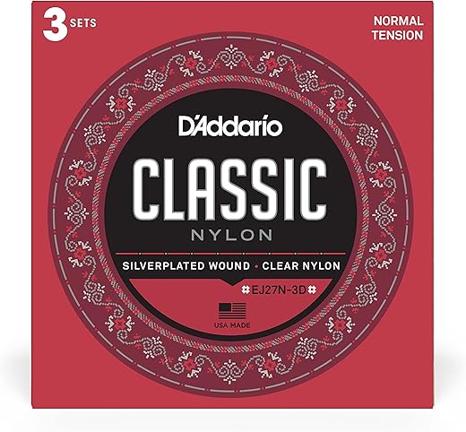 D'Addario Classic Nylon Guitar Strings EJ27N 3-Pack