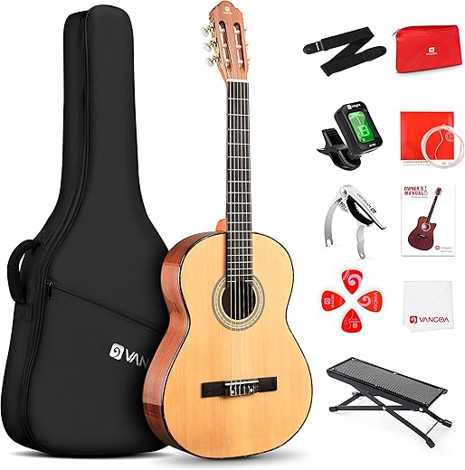 Vangoa Classical 39 Inch Nylon String Guitar Bundle