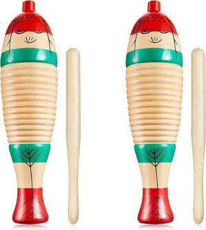 Yeshone Colorful Fish Shaped Guiro Instrument Set
