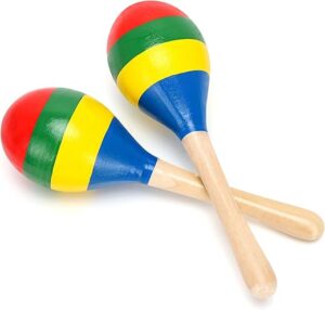 KINYFY Colorful Wooden Maracas Hand Percussion Rattles