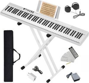Ｌｏｎｇｅｙｅ Compact 88-Key Portable Digital Piano, White