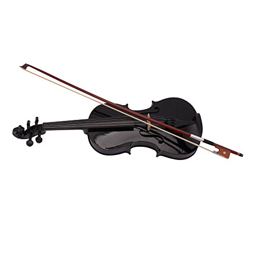 CooFel Violin Fiddle Full Size with Case (4/4, Black) - Image 2