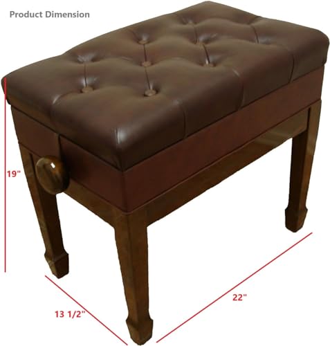 CPS Imports Adjustable Artist Piano Bench With Storage - Image 3