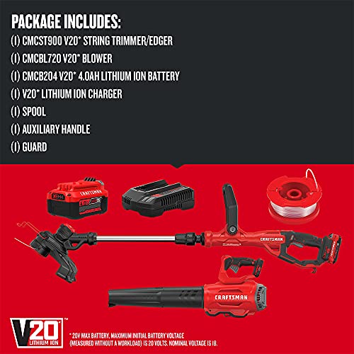 CRAFTSMAN V20 String Trimmer & Leaf Blower Combo (CMCK297M1) - Image 3