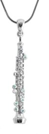 Spinningdaisy Crystal Oboe Music Instrument Necklace